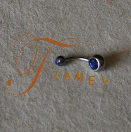 SURGICAL STEEL BELLY RING (BLUE)