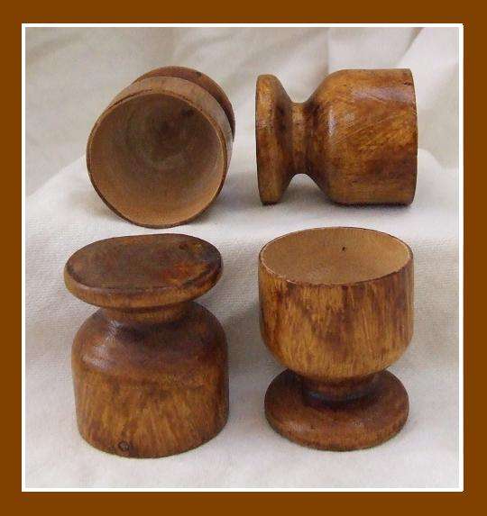 Old set of 4 Wooden Egg Cups