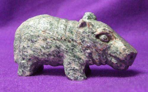 Handcrafted Granite Stone Hippopotamus Ornament / Paperweight