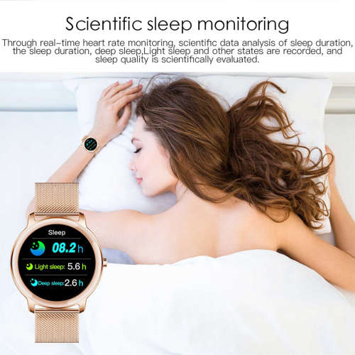 Rose Gold Waterproof Smart Watch For Ladies - LIGE Moon v1.0
