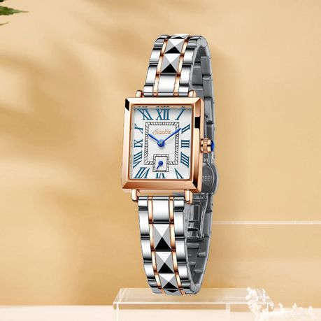 Luxury Square Watch Silver and Gold Edition