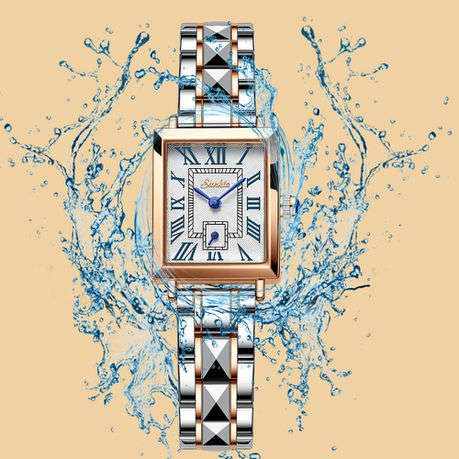 Luxury Square Watch Silver and Gold Edition