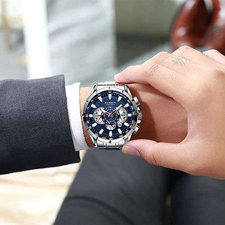 Curren Men`s Chronograph Premium Watch Luminious Pointers