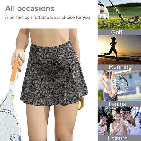 Women Sports Quick Drying Tennis & Golf Skirt -Gray