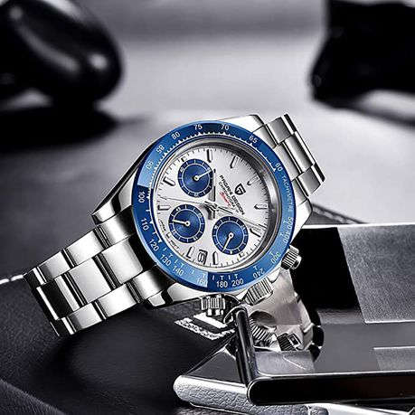Pagani Design Formal Mens Watch With Elegant Blue and Silver Dial