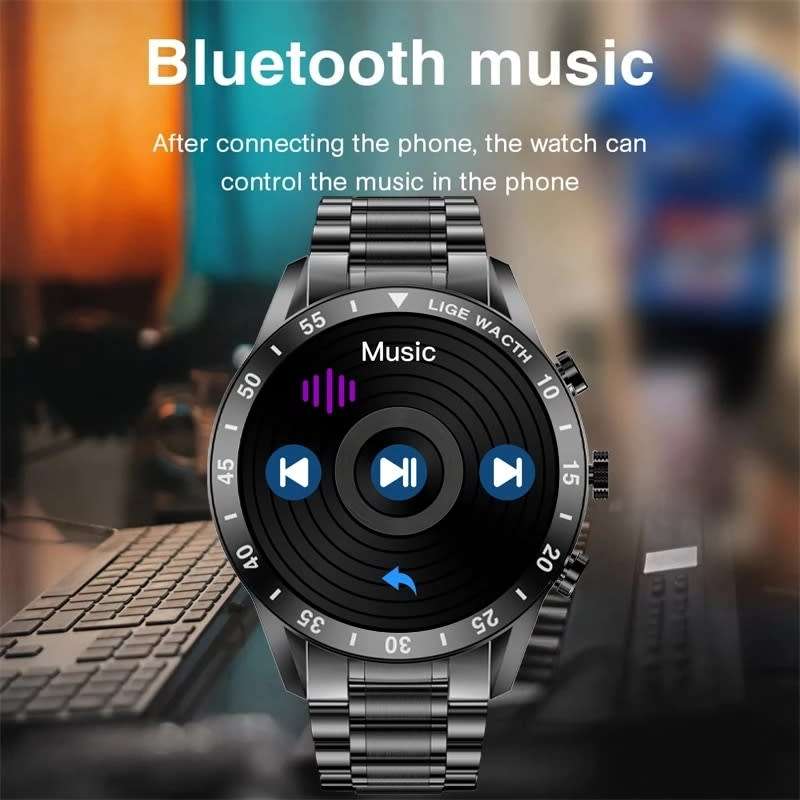 LIGE Men`s Smart Watch Black Edition