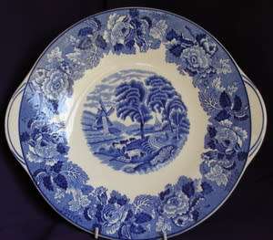 WOODSWARE English Scenery Tab-handled Cake Plate