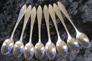 8 Danish SILVER COFFEE SPOONS