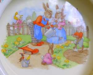 Royal Doulton BUNNYKINS Baby Plate - Watering The Garden