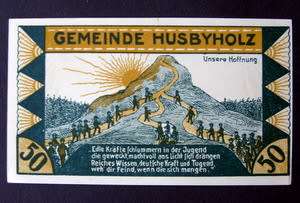 German NOTGELD - 50pf. Gemeinde Husbyholz 1921