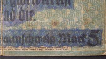 BANKNOTE - Old German Colonial Banknote: 5 Mark