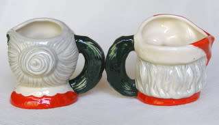 Two Royal Doulton MINIATURE CHARACTER JUGS - Santa Claus (Style 5: Wreath) & Mrs. Claus **R3900**