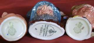 Three Royal Doulton MINIATURE CHARACTER JUGS - Rip Van Winkle, Arry & John Barleycorn