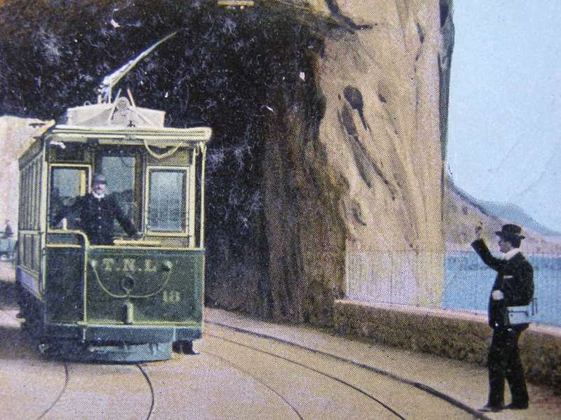 L.V. & Co. Antique French POSTCARD - The Beaulieu Tramway to Nice and Monte Carlo