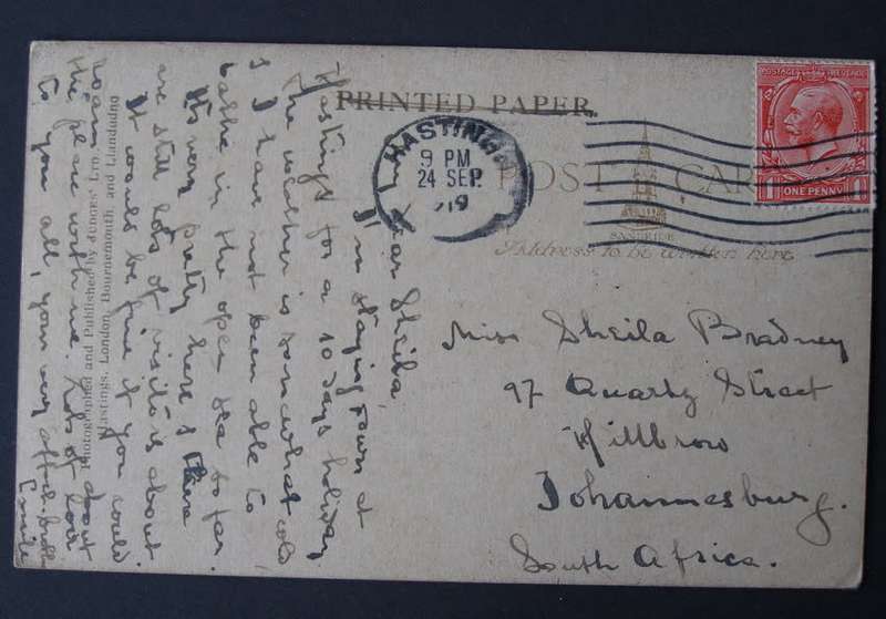 Judges Sepia POSTCARD - Rough Seas at Hastings 1919