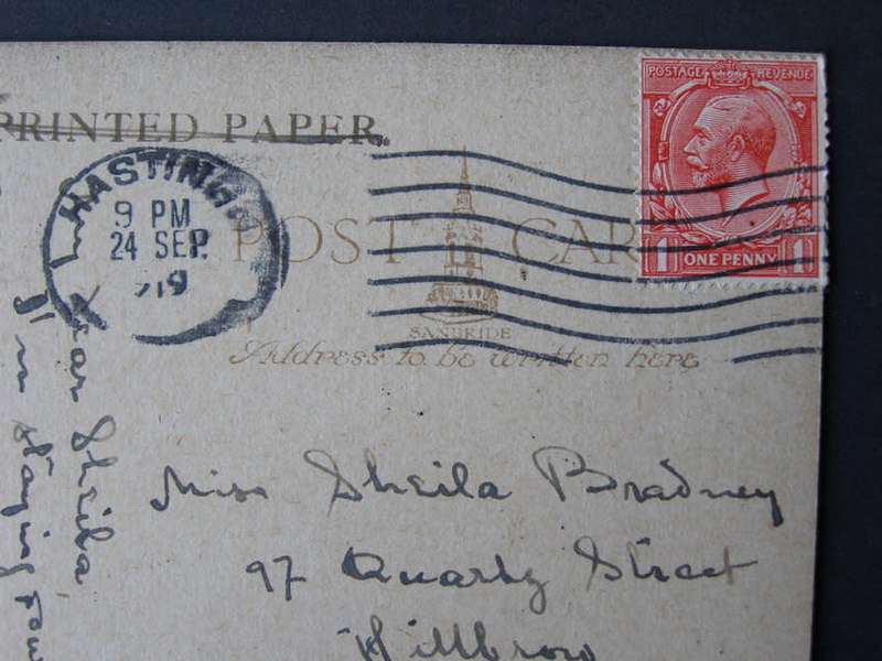 Judges Sepia POSTCARD - Rough Seas at Hastings 1919