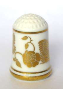 Franklin Porcelain THIMBLE - Gold Flowers, Swan and Butterfly