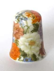 Floral THIMBLE with Marigold, Gardenia and Chrysanthemum