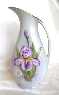 Porcelain VASE with Painted Iris