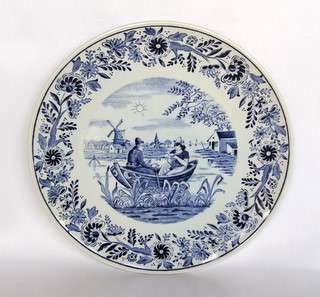 BOCH Delft Blue & White Plate - Sunday on the River