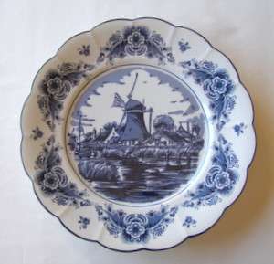 Large DELFT Plate with Windmill Scene