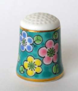 Nimura THIMBLE - Flowers on Emerald