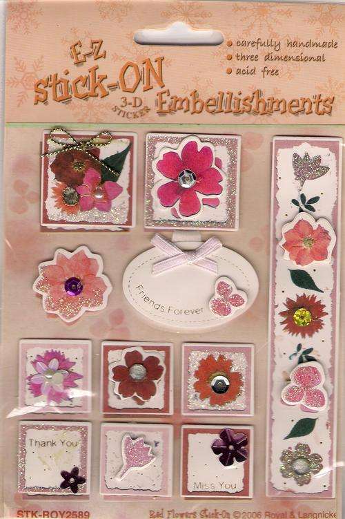 3D Stick on Embellishments- FLOWERS