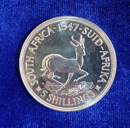 ++ Gorgeous Proof 1947 SAU 5/- (Crown) Great for grading....Wow....++