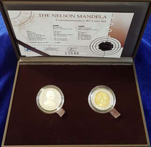 ++Nice Commemorative R5 Coin Set, with 2000 PL Smiley R5 & 2008 Laser Frosted R5++