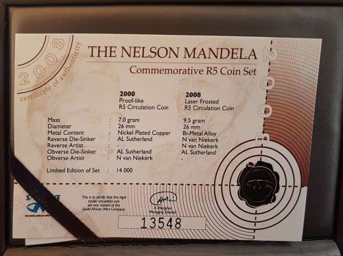 ++Nice Commemorative R5 Coin Set, with 2000 PL Smiley R5 & 2008 Laser Frosted R5++