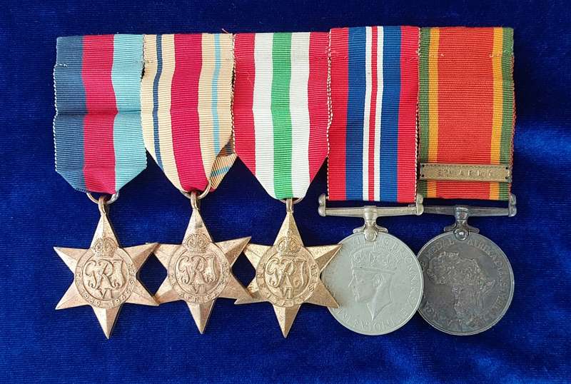 - WW2 Group of 5 x Medals with 8th Army Clasp Awarded to V.A. Perfect -