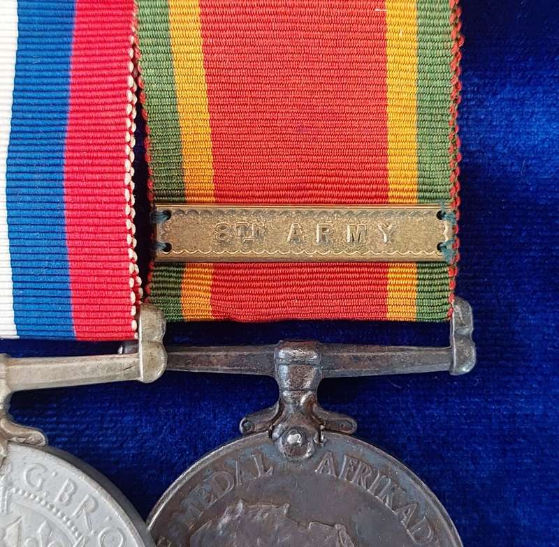 - WW2 Group of 5 x Medals with 8th Army Clasp Awarded to V.A. Perfect -