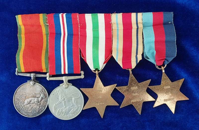 - WW2 Group of 5 x Medals with 8th Army Clasp Awarded to V.A. Perfect -