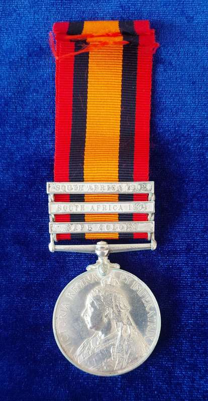 - QSA (Queen`s South Africa Medal) with 3 x Clasps to Clerk F.R. Clementz. A.S.C.  -