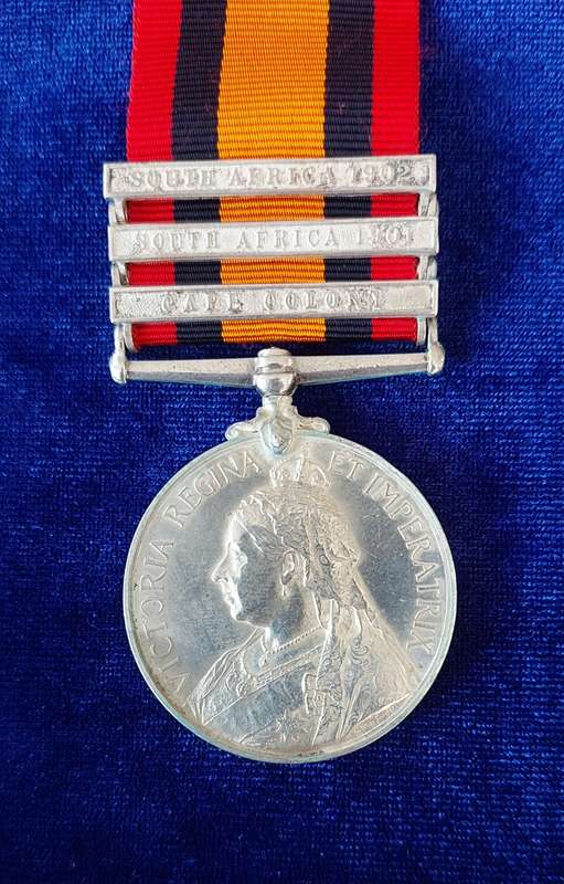 - QSA (Queen`s South Africa Medal) with 3 x Clasps to Clerk F.R. Clementz. A.S.C.  -