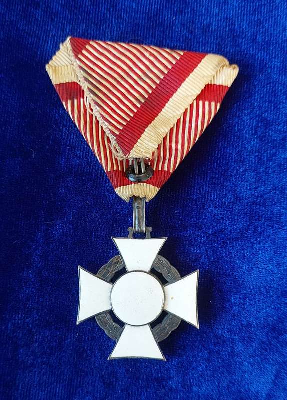 - Austria-Hungary Military Merit Cross 3rd Class with Crossed swords on Ribbon -