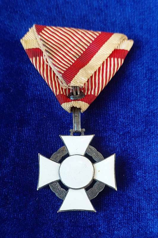 - Austria-Hungary Military Merit Cross 3rd Class with Crossed swords on Ribbon -