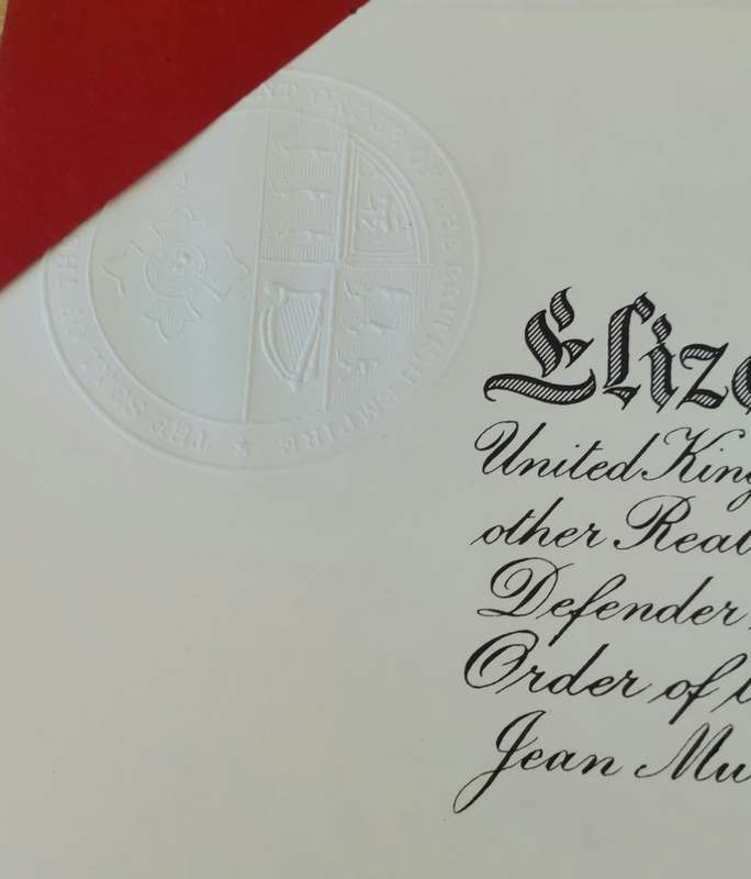 - Rare Boxed Most Excellent Order of the British Empire (MBE) to Mrs Jean Muller with Certificate -