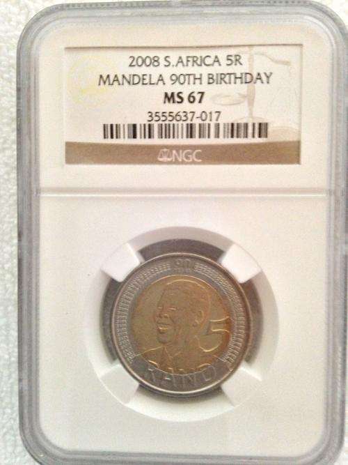 ***Nelson Mandela 2008 90th Birthday R5 NGC Graded MS67***