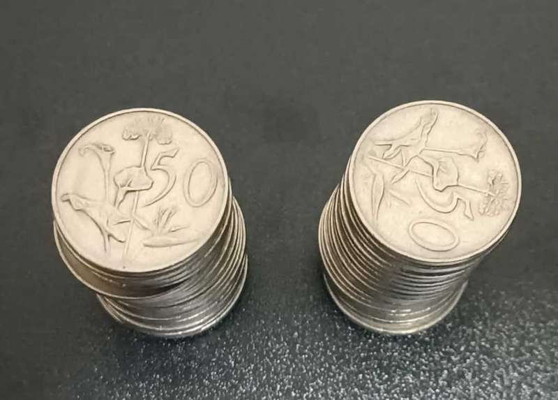 A Quantity of 40 Old South African 50 Cent Coins