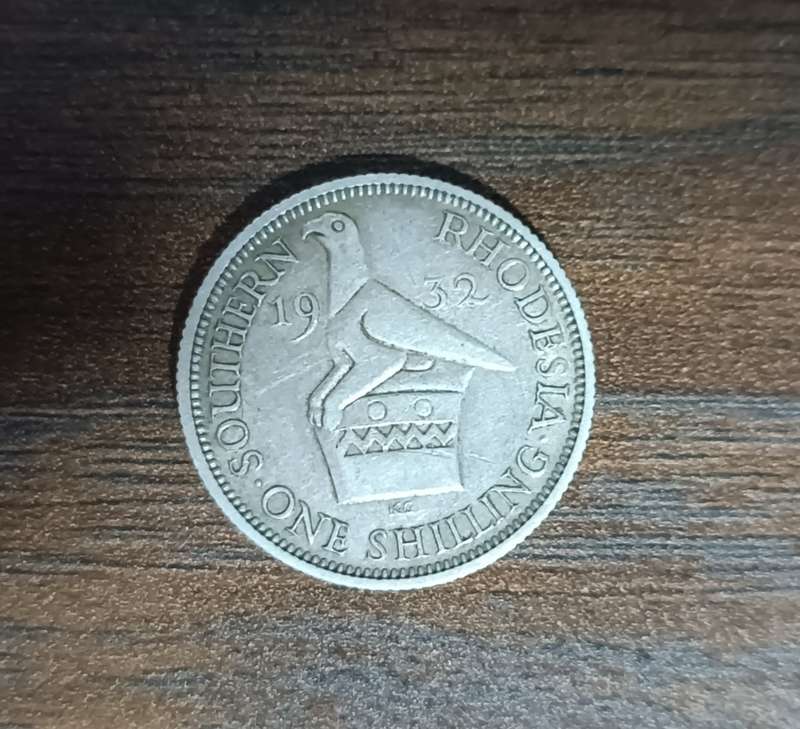 1932 Southern Rhodesia Silver One Shilling Coin