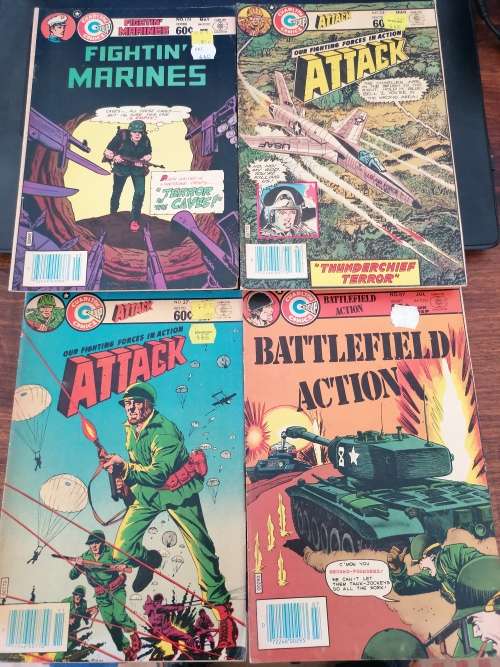 Fightin` Marines, World at War, Battlefield Action, Fightin` Army, Attack comics, 36 comics