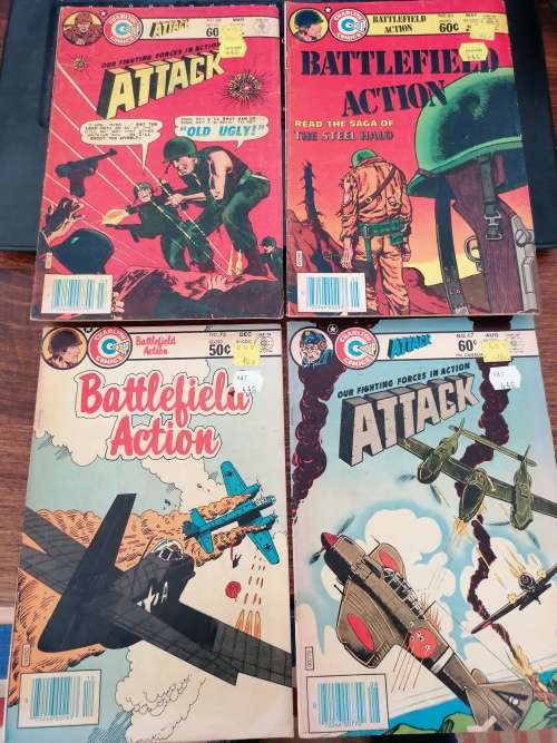 Fightin` Marines, World at War, Battlefield Action, Fightin` Army, Attack comics, 36 comics