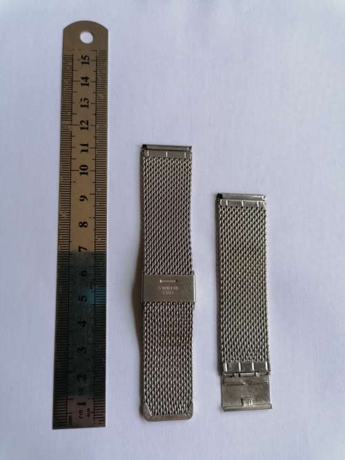 22mm Lug Width Mesh Steel Watch Band Strap Bracelet Fold Over Buckle