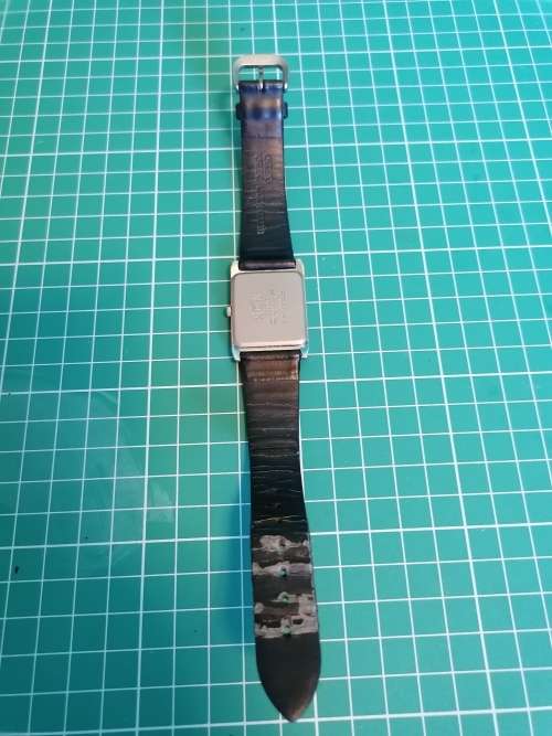 Tank shaped Orient quartz watch, titanium