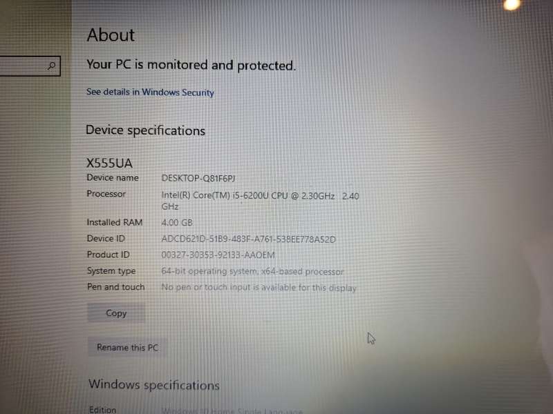 Asus X555UA laptop