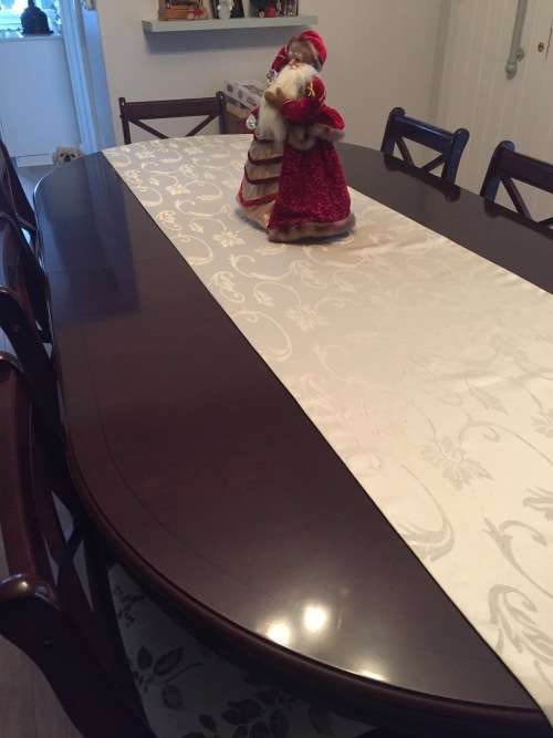 Dining table 12 chairs and display cabinet