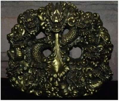 WOW GOLDEN DRAGON STATUE - PERFECT TO HOLD CRYSTAL BALL OR ROUND CANDLE!