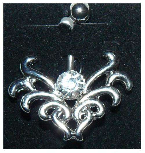 BEAUTIFUL BLING BELLYRING - V SHAPED FANCY IN CLEAR DIAMANTE