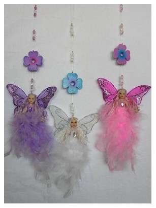 BEAUTIFUL PORCELAIN FEATHER FAIRIES  - 18CM